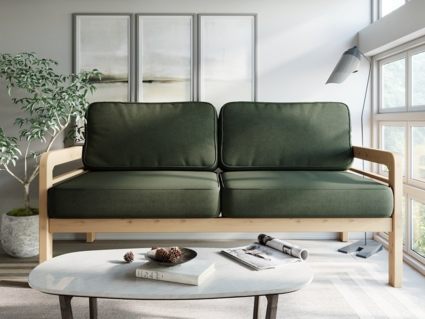 Диван Арско Бергер трехместный зеленый