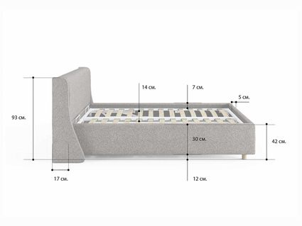 Кровать Сонум Barcelona Рогожка Деним (с подъемным механизмом) 80х200