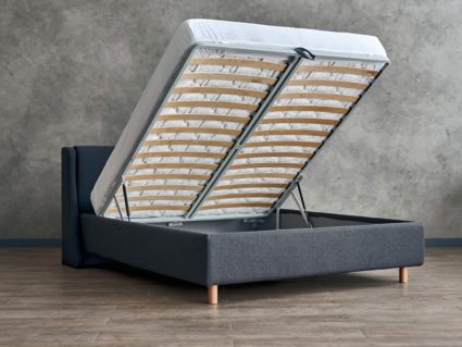 Кровать Сонум Barcelona Рогожка Деним (с подъемным механизмом) 80х200