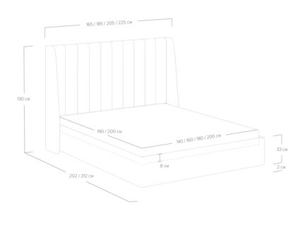Кровать Сонум Samanta Рогожка Деним 200х190