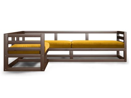 Диван Арско Магнус угловой трехместный желтый