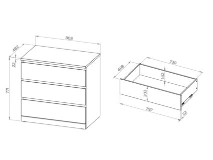 Комод Гуд Лакк Варма Прайм 3 белый 48х80