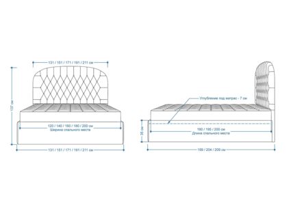 Кровать Lonax Венеция велюр Dolly-8 (с подъемным механизмом) 200х195