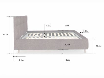 Кровать Сонум Bella Кашемир Латте 160х190