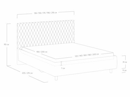 Кровать Сонум Stella Микровелюр Кофе 80х200