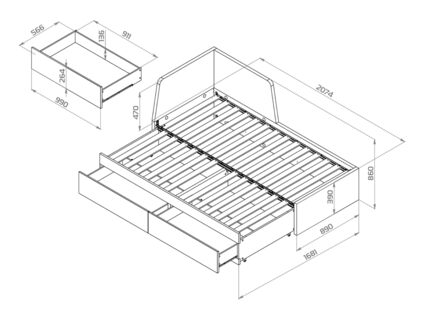 Кровать Гуд Лакк Варма Рестен 80 160х200