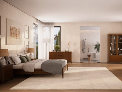 Кровать Rivi Ruby Wood Орех светлый/Рогожка Step 7 160х200