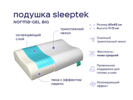 Одеяло Димакс Верблюд всесезонное + подушка Sleeptek Norma-GEL BIG 1427