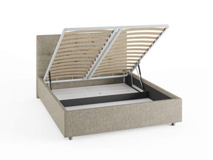 Кровать Сонум Bari Рогожка Пепельный (с подъемным механизмом) 90х190