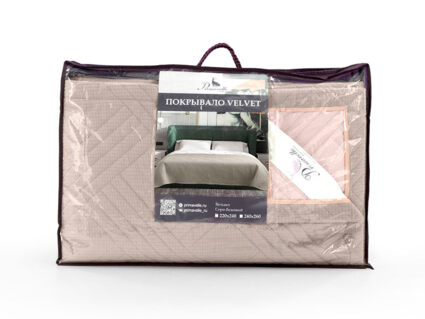 Покрывало Primavelle Velvet серо-бежевое 240х260