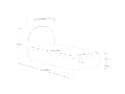 Кровать Сонум Roxy Лофти латте (с подъемным механизмом)