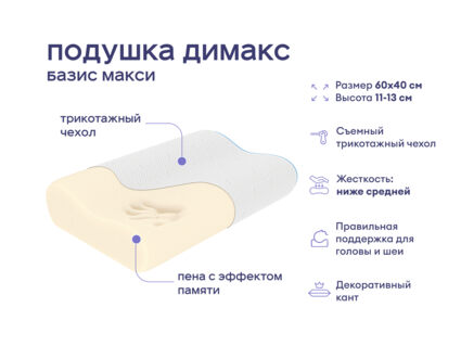 Одеяло Димакс Овечья шерсть всесезонное + подушка Димакс Базис + подушка Димакс Базис Макси 1427