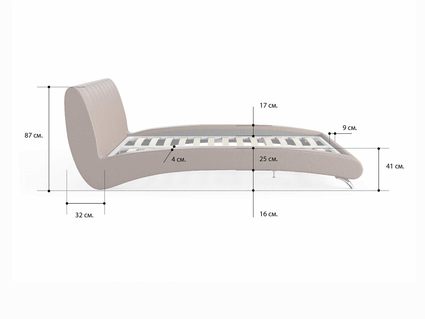 Кровать Сонум Verona Рогожка Деним 160х200
