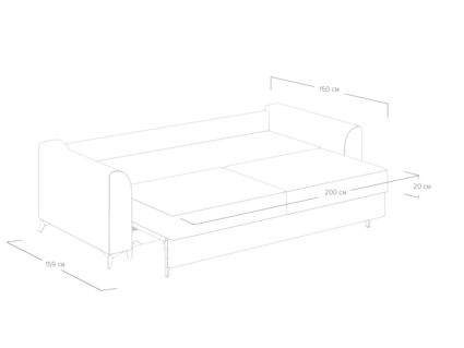 Диван Сонум Dario Рогожка песочный Длина 240 см