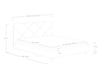 Кровать Сонум Taylor Рогожка деним