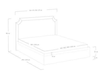Кровать Сонум Eliot Лаунж Зеленый 200х190