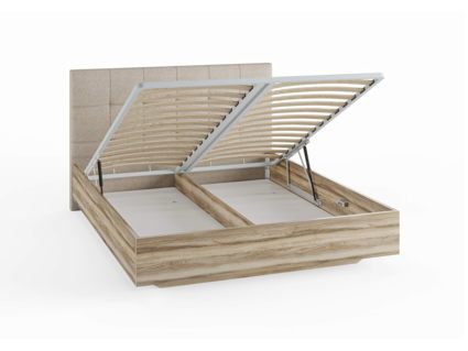 Кровать Сонум Vena Ясень Ориноко + Кашемир Латте (с подъемным механизмом) 180х200
