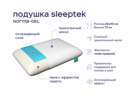 Одеяло Димакс Лебяжий пух всесезонное + подушка Sleeptek Norma-GEL 1427