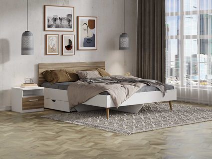 Кровать Сонум Ines Ясень анкор + серый 180х190