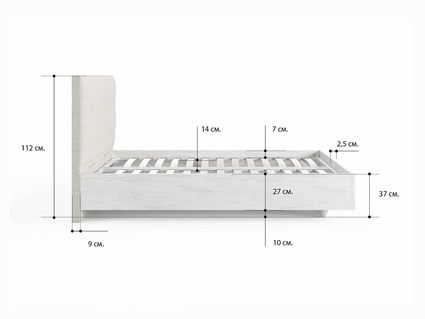 Кровать Сонум Vena Ясень Ориноко + Рогожка Льняная 80х190
