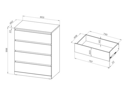 Комод Гуд Лакк Варма Прайм 4 белый